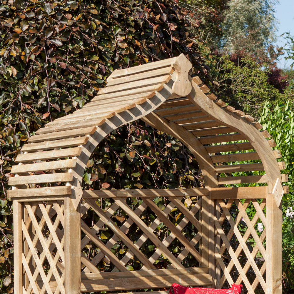 Rowlinson Jaipur 2 Seater Natural Arbour with Slatted Roof Image 5