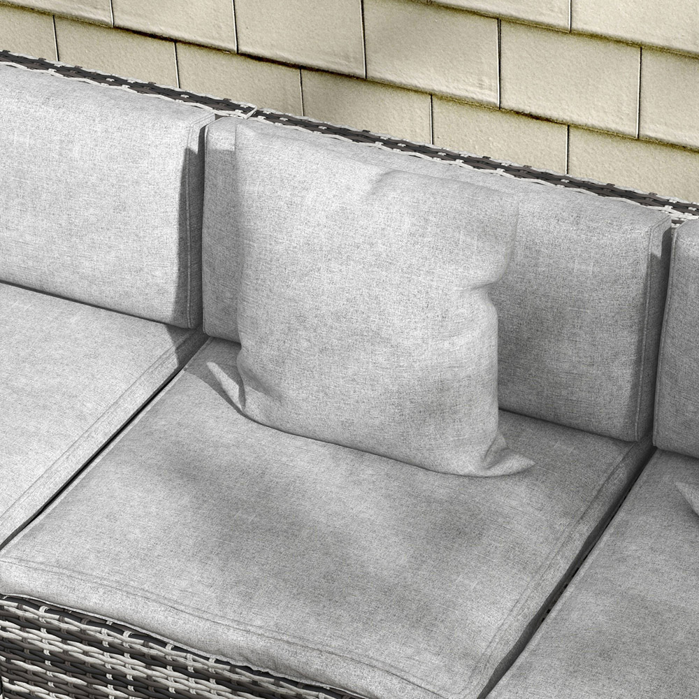 Outsunny 6 Seater Mixed Grey Rattan Sofa Lounge Set Image 3