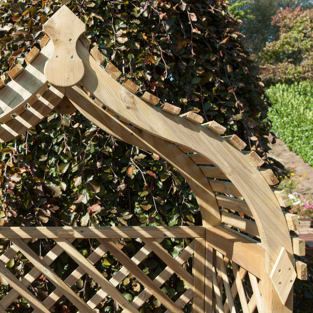 Rowlinson Jaipur 2 Seater Natural Arbour with Slatted Roof Image 4
