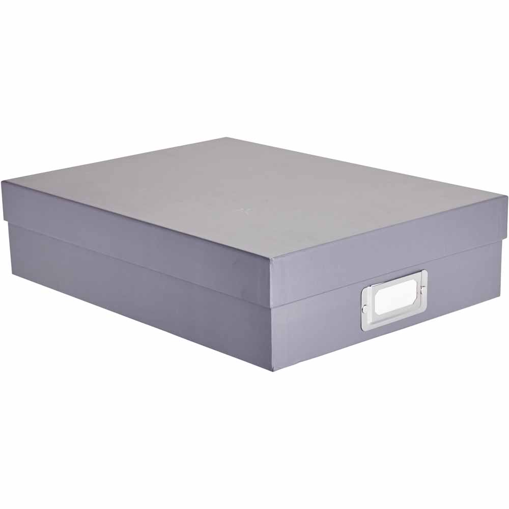 Wilko A4 Size Grey Storage Box Image 1