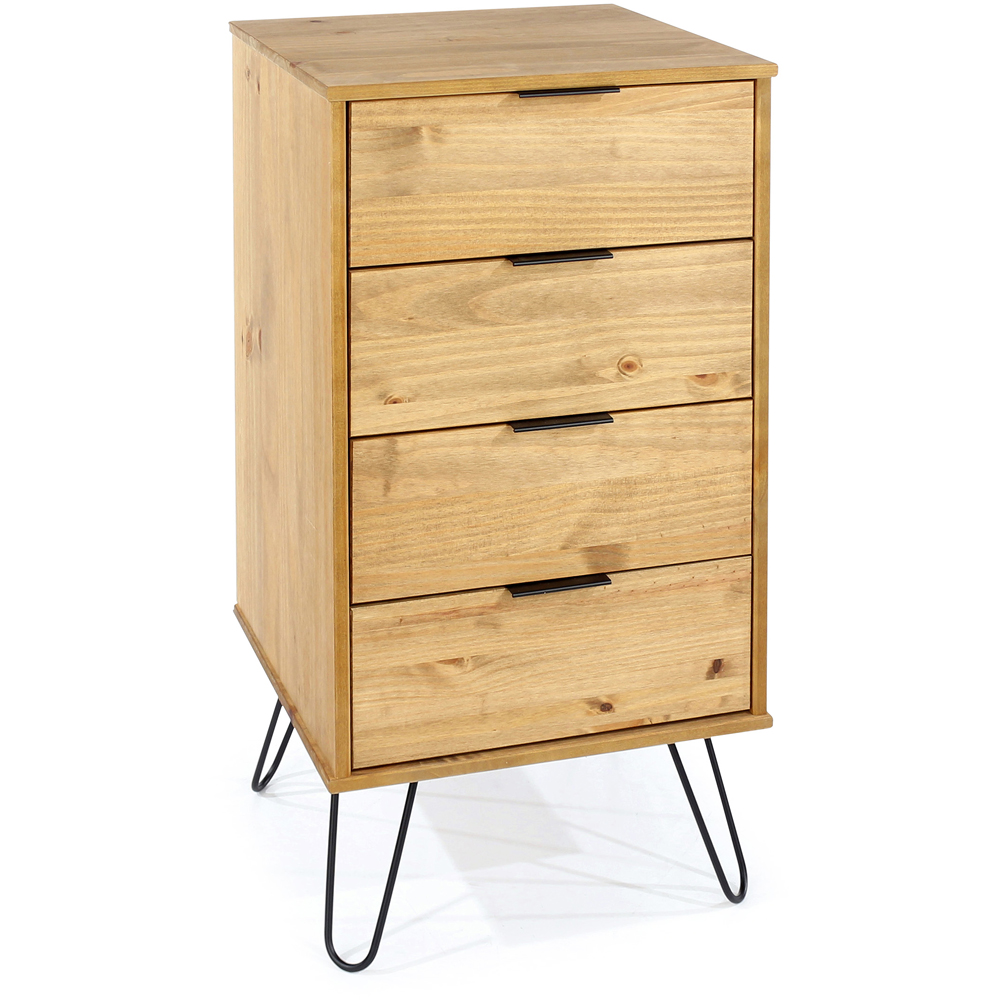 Core Products Augusta Pine 4 Drawer Narrow Chest of Drawers Image 4