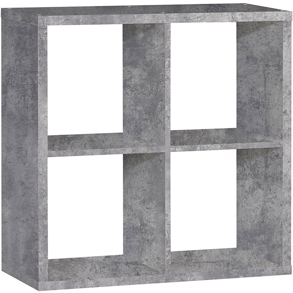 Florence Mauro 4 Shelf Concrete Grey Bookcase Image 2