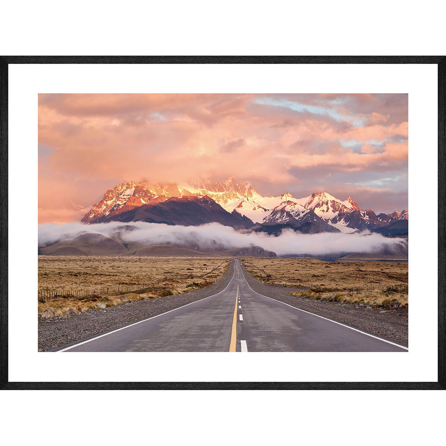 Mountain Road Landscape Framed Art - Orange Image
