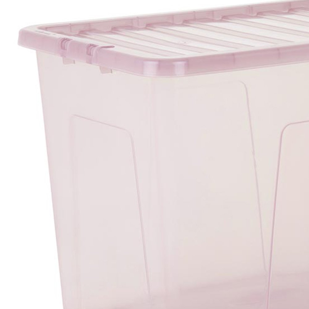 Wham 80L Pink Crystal Storage Box and Lid 4 Pack Image 4
