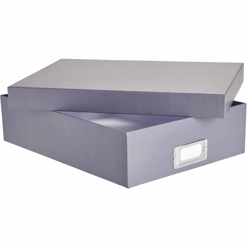 Wilko A4 Size Grey Storage Box Image 2
