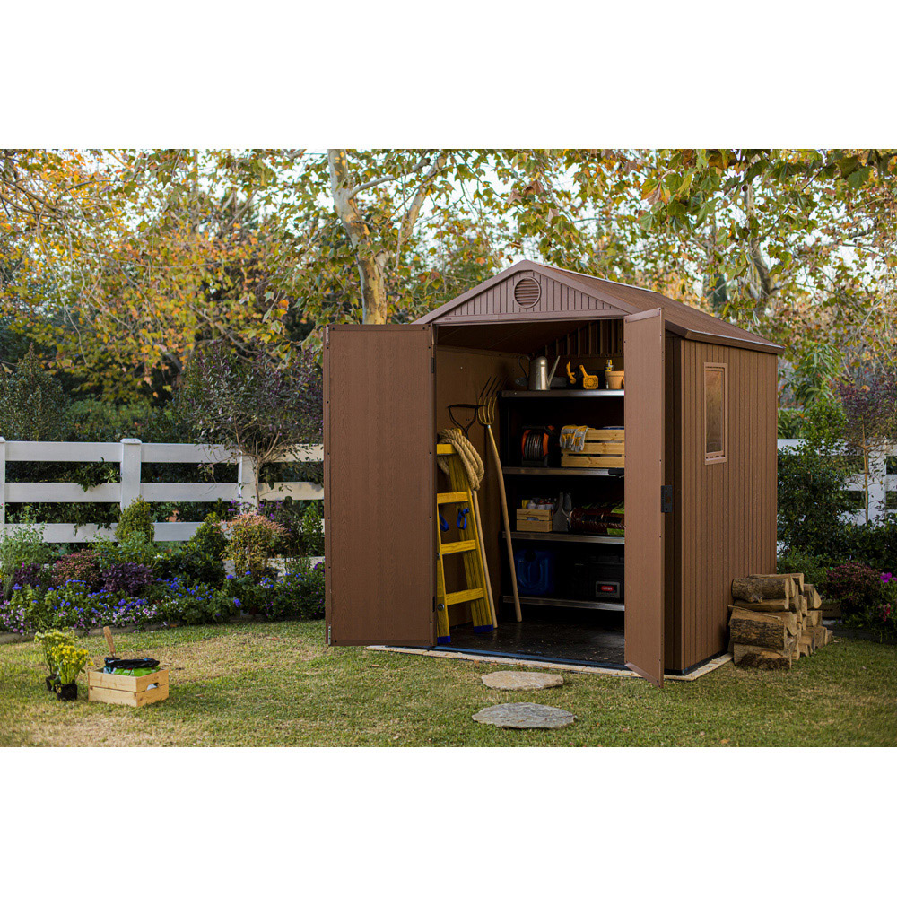 Keter Darwin 6 x 6ft Brown Outdoor Storage Shed Image 2