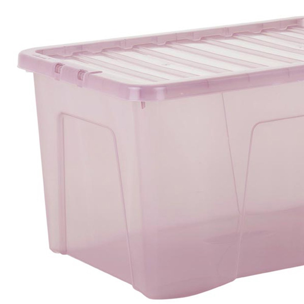 Wham 60L Pink Crystal Storage Box and Lid 5 Pack Image 4