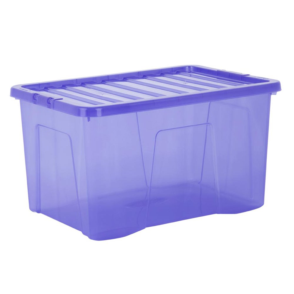 Wham 60L Blue Crystal Storage Box and Lid 5 Pack Image 3