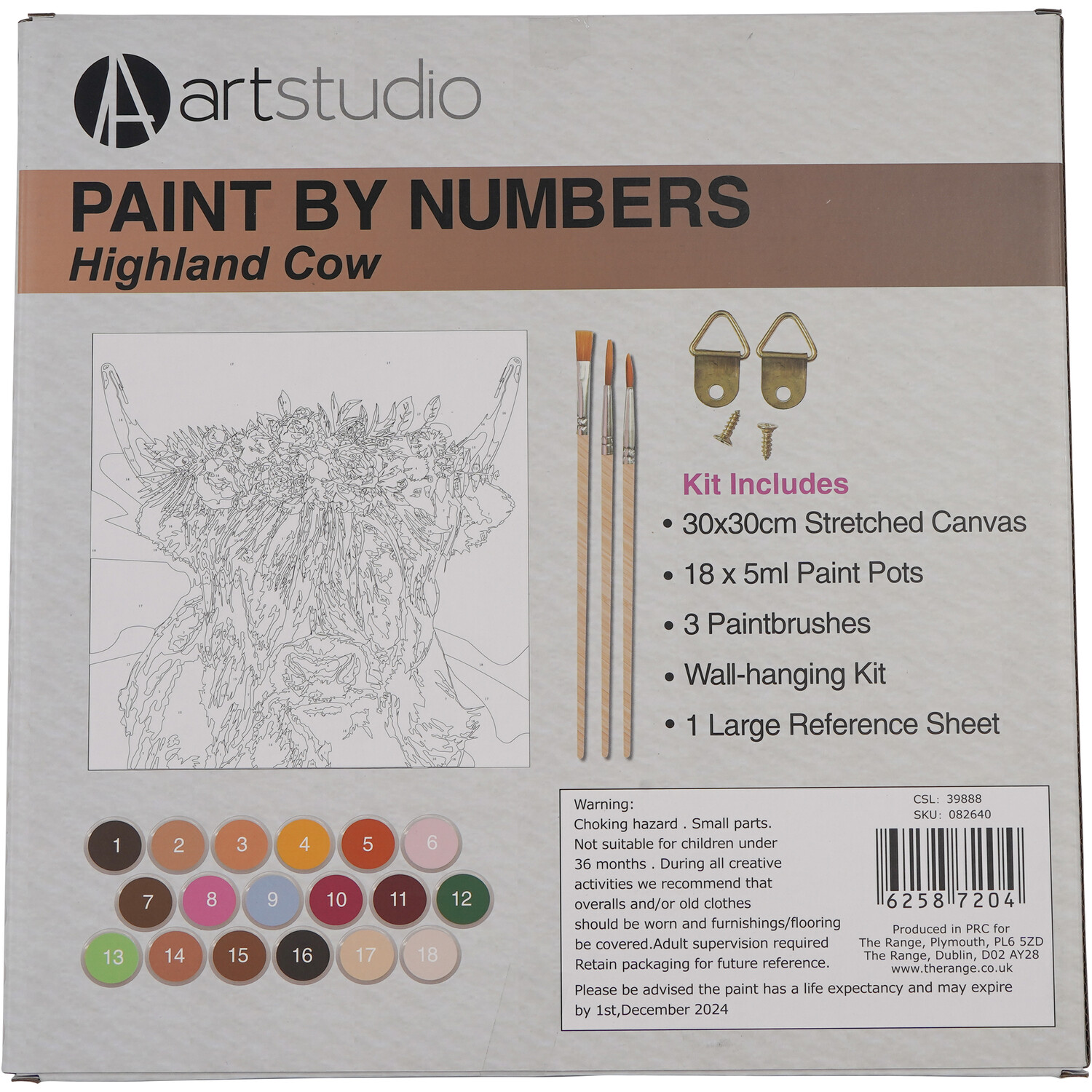 Art Studio Paint Your Own Highland Cow Kit Image 3