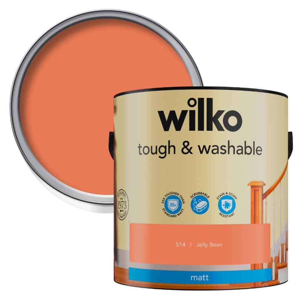 Wilko Tough & Washable Jelly Bean Matt Emulsion Paint 2.5L Image 1