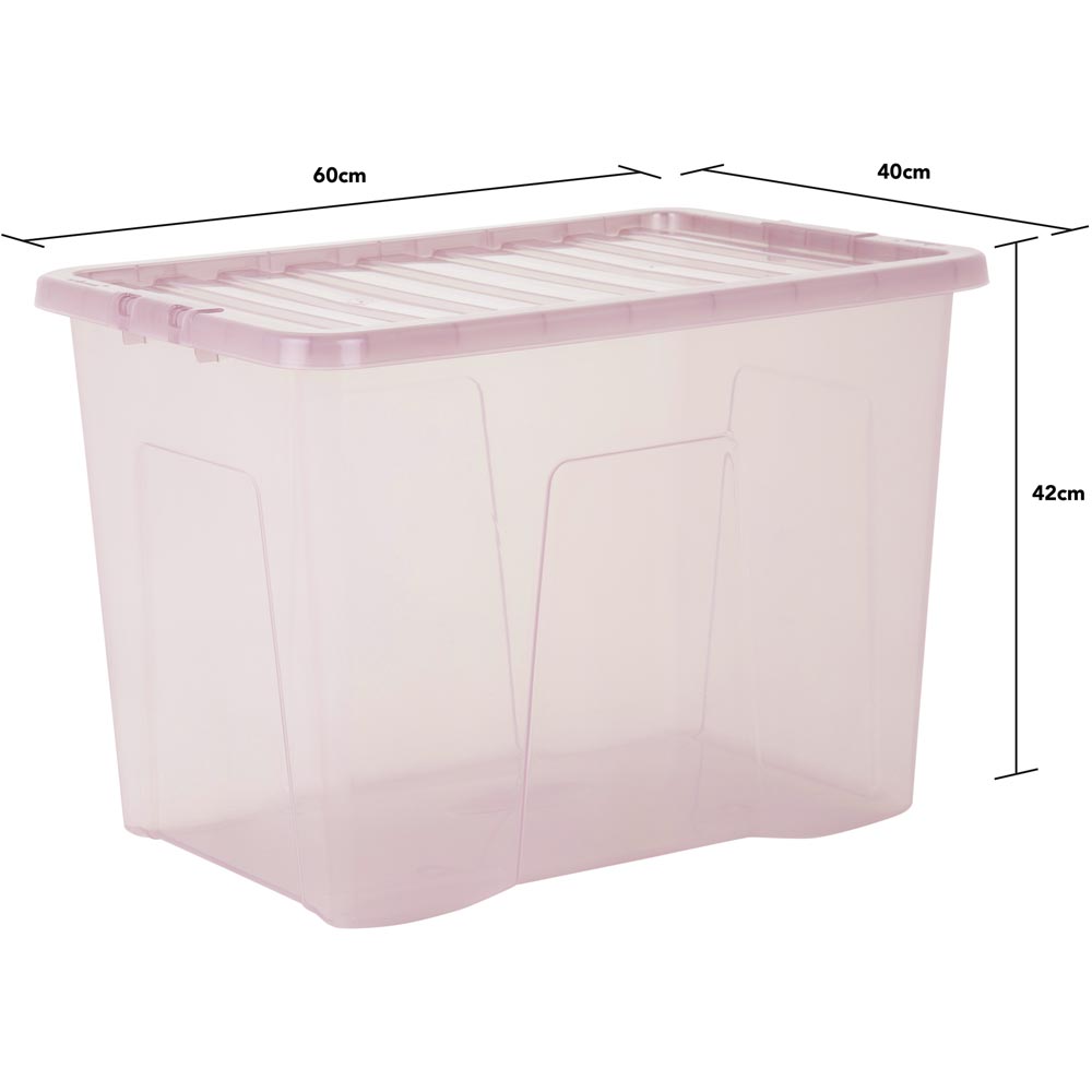 Wham 80L Pink Crystal Storage Box and Lid 4 Pack Image 5