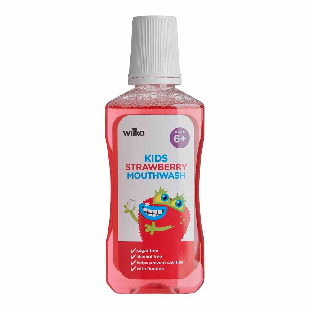 Wilko Kids Mouthwash Strawberry 300ml Image