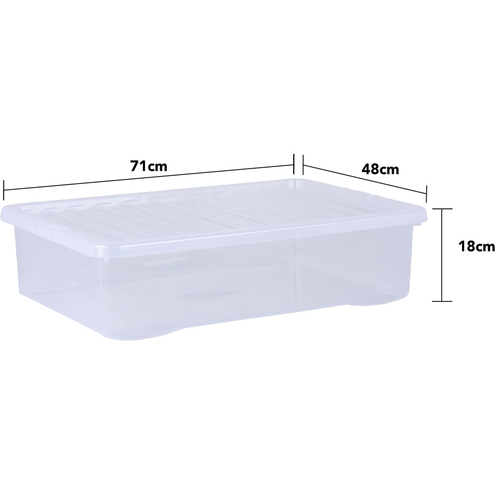 Wham Clear 46L Underbed Crystal Box and Lid Set of 4 Image 5