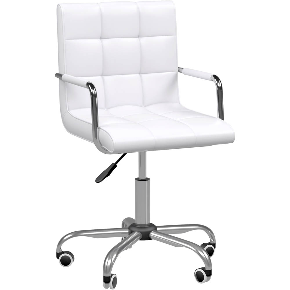Portland White PU Leather Swivel Office Chair Image 2