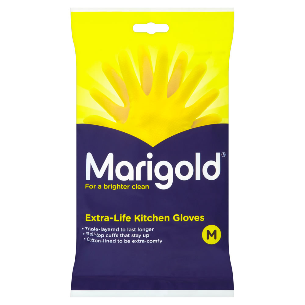 Marigold Medium Extra Life Kitchen Gloves Image 1