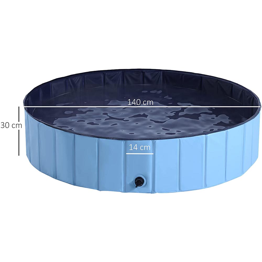 PawHut Foldable Dog Paddling Pool Blue Image 2