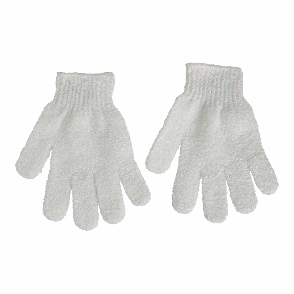 Wilko Exfoliating Gloves White Image