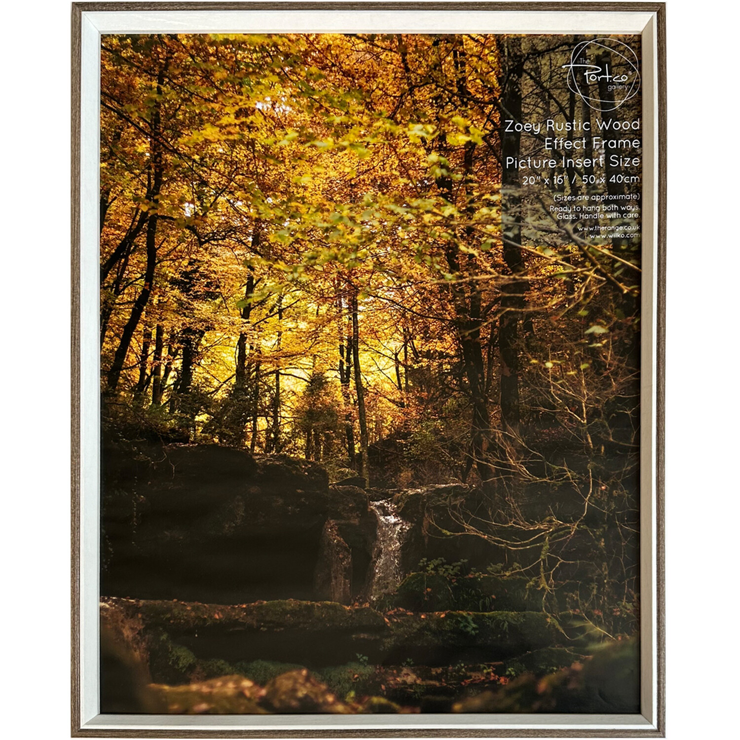 Zoey Rustic Wood Effect Frame - Brown / 20x16in Image 1