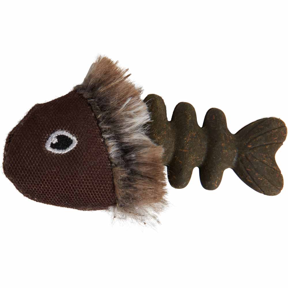 Wilko Faux Fur Catnip Fish Cat Toy Image 1