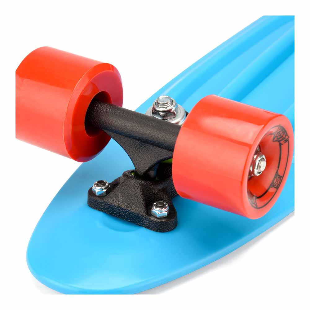 Xootz 22 inch Blue Kids Retro Plastic Cruiser Skateboard Image 4