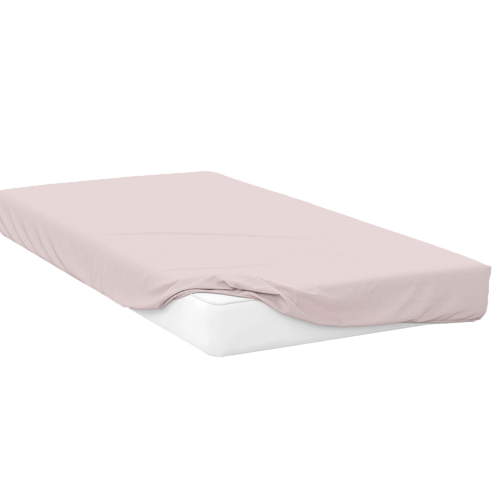 Serene King Size Powder Pink Fitted Bed Sheet Image 1