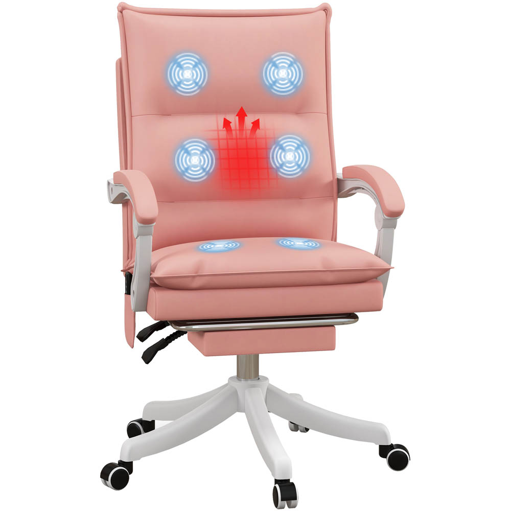 Portland Pink Faux Leather Swivel Vibration Massage Office Chair Image 2