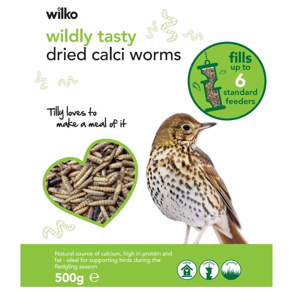 Wilko Wild Bird Dried Calci Worms 500g Image 1