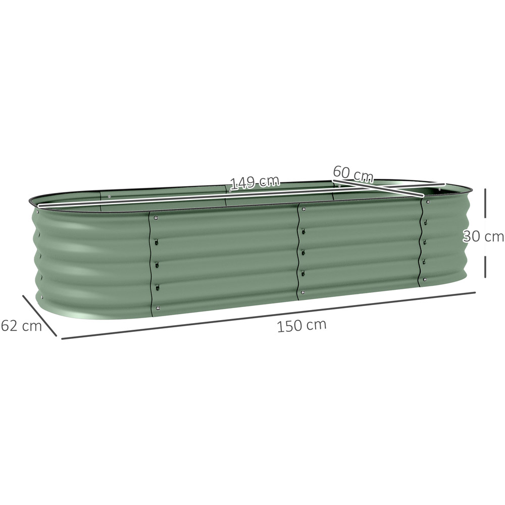 Outsunny Green Galvanised Raised Garden Bed Planter Box with Safety Edging Image 7