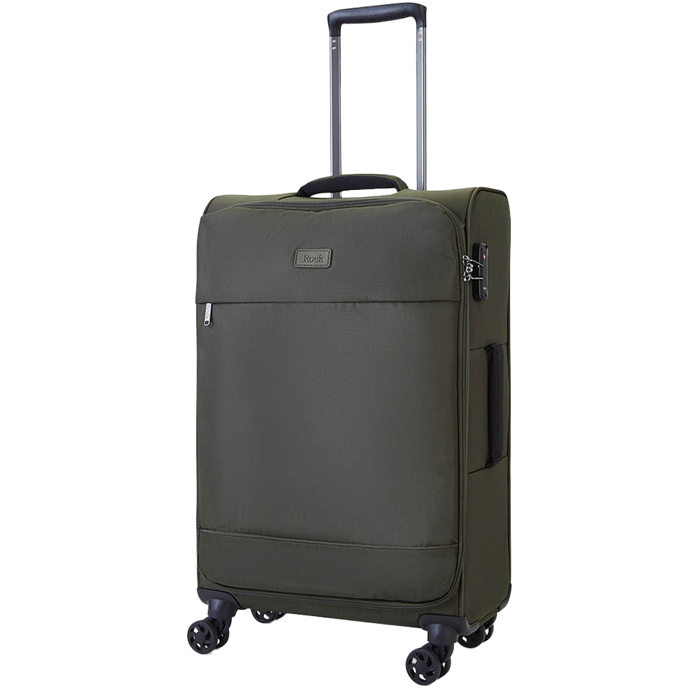 Rock Luggage Paris Medium Green Softshell Suitcase Image 1