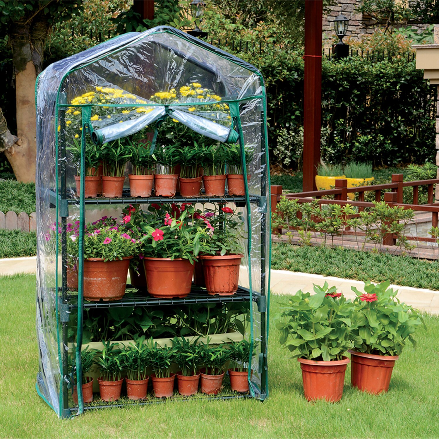 My Garden 3 Tier PVC 2.3 x 1.5ft Mini Greenhouse Image