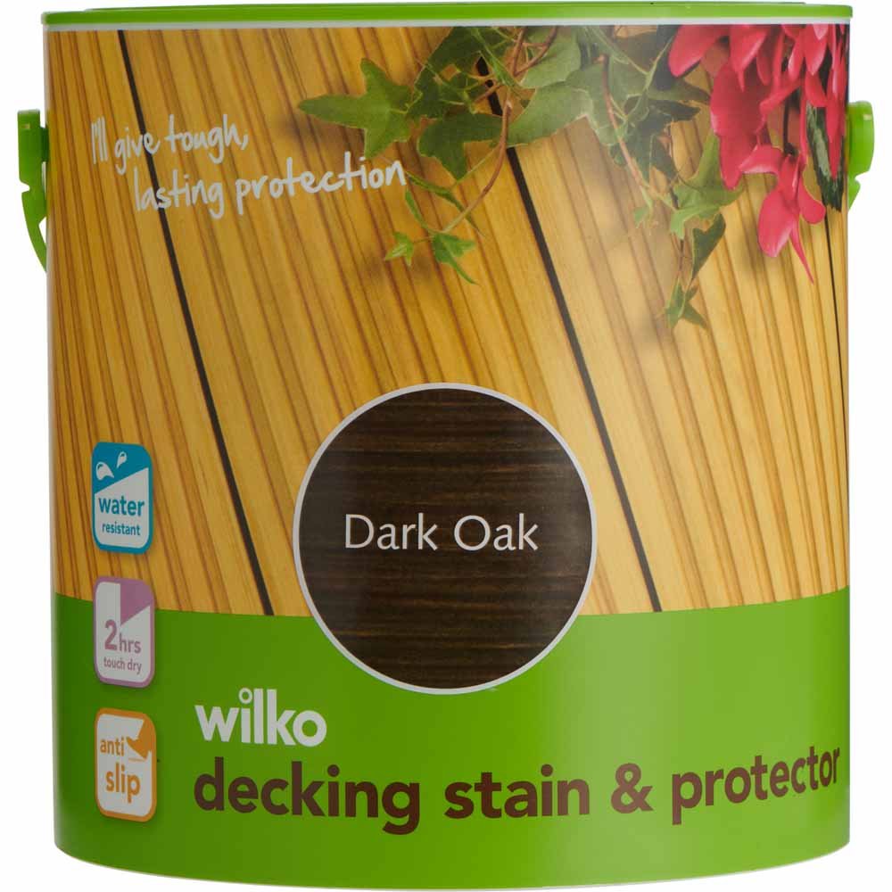 Wilko Anti Slip Dark Oak Decking Stain and Protector 2.5L Image 2
