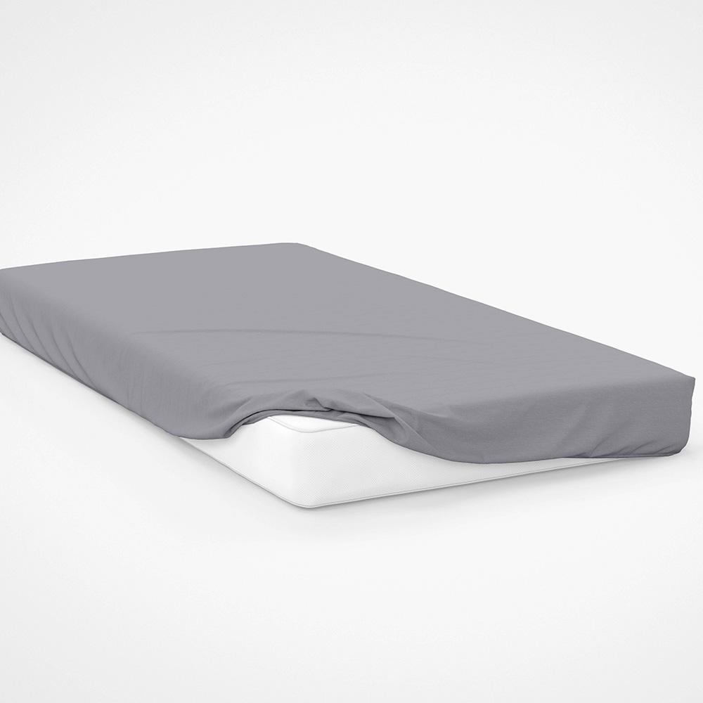 Serene Double Grey Fitted Bed Sheet Image 2