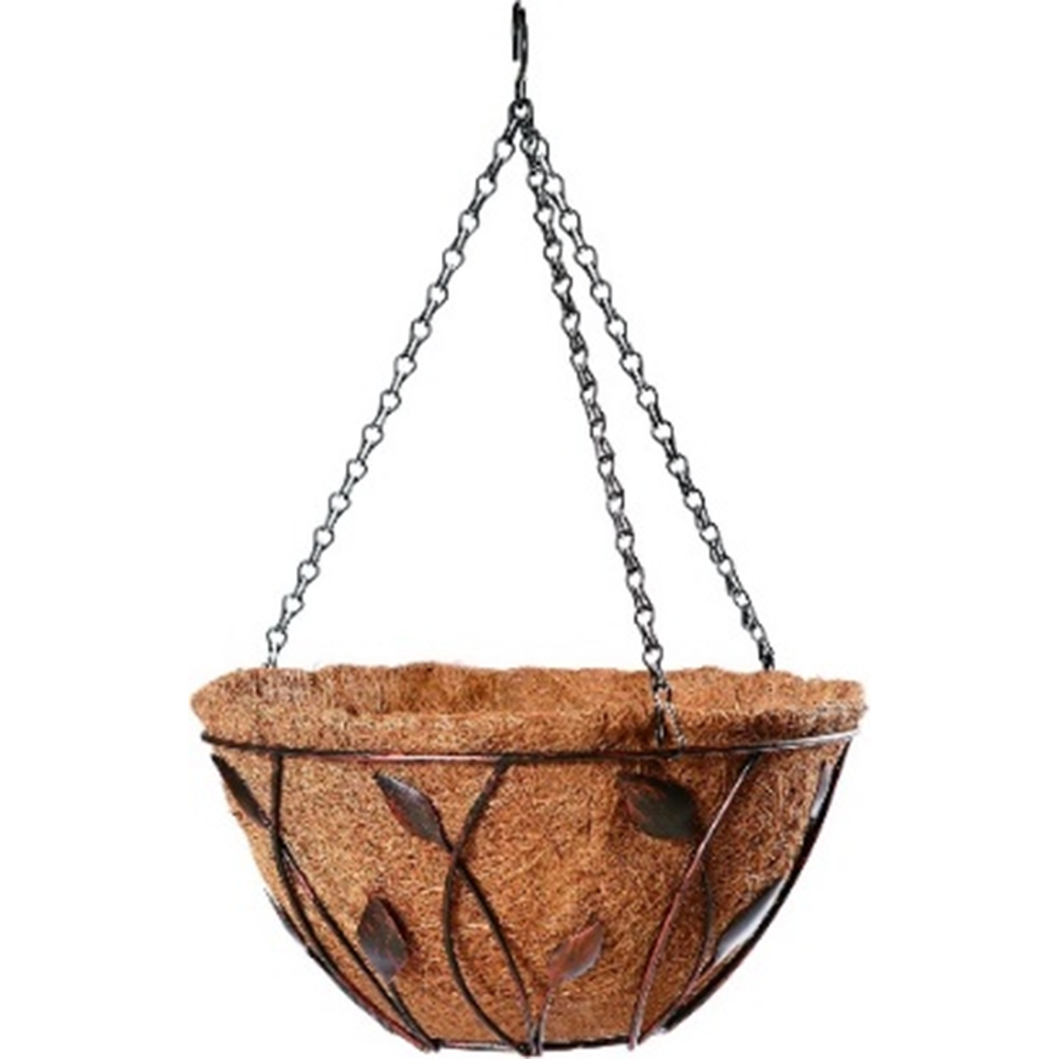 Hanging Basket with Coco Liner - Black / 15.2cm Image