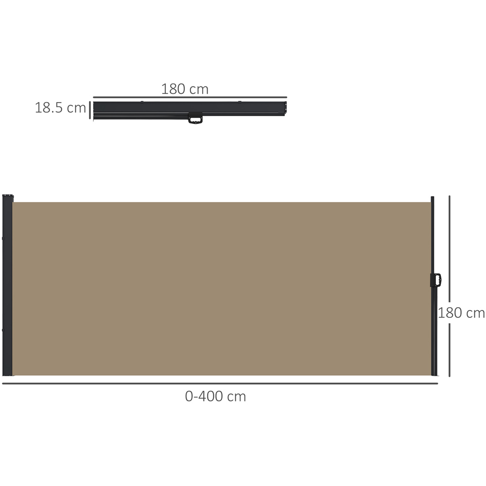 Outsunny Khaki Retractable Side Awning 4 x 1.8m Image 8
