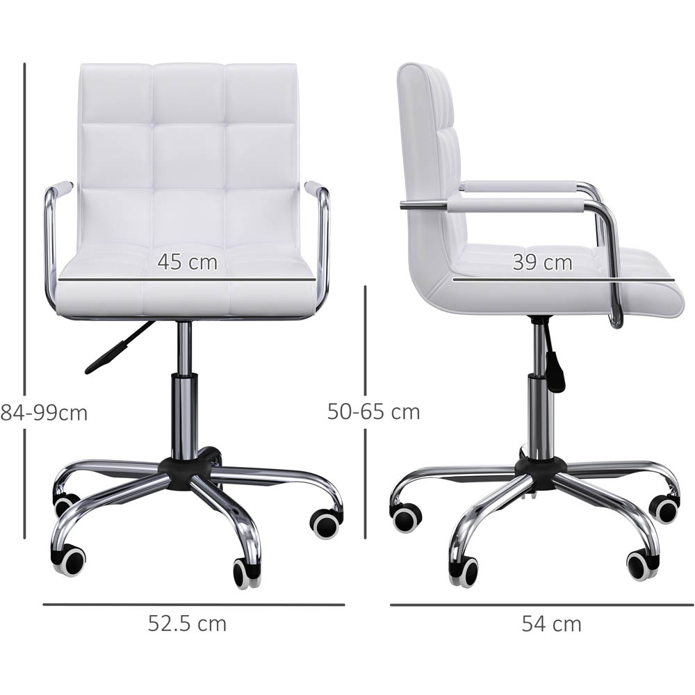 Portland White PU Leather Swivel Office Chair Image 8