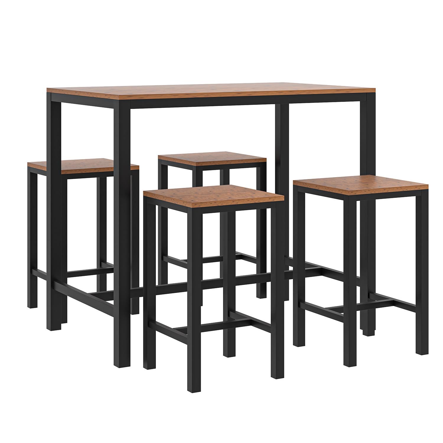 Camden 4 Seater Dining Set Brown and Black Image 5