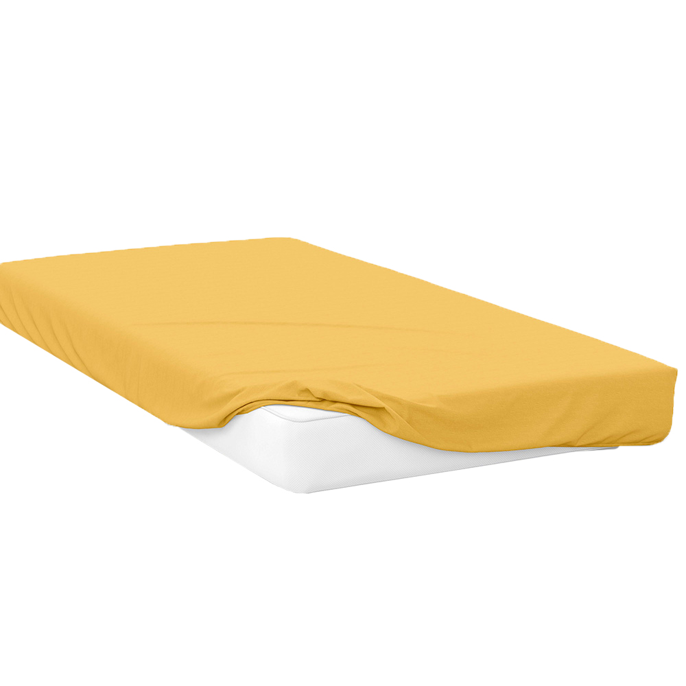 Serene Single Saffron Fitted Bed Sheet Image 1