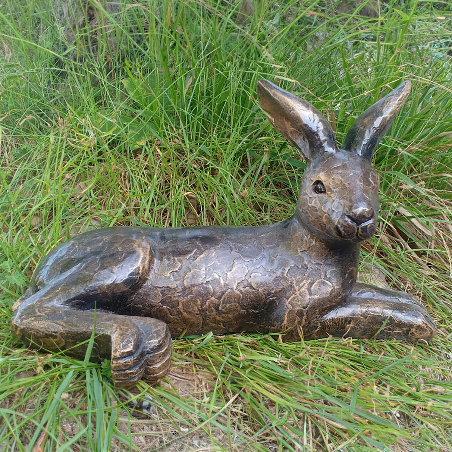 Enigma Lying Hare Bronze Statue Image 2