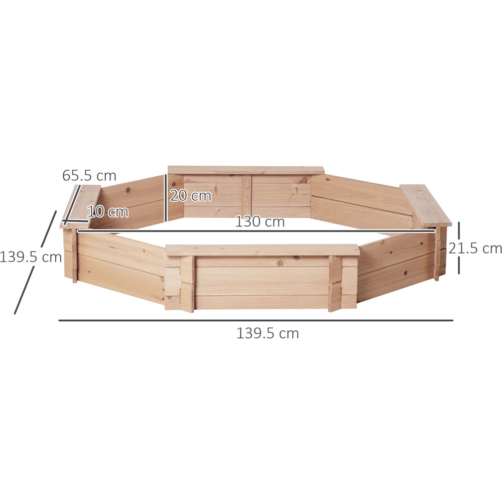 Outsunny Kids Wooden Sandbox with Cover Image 7
