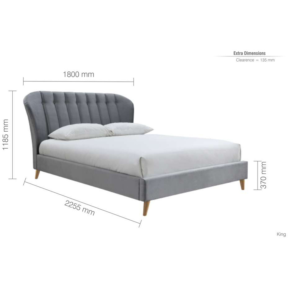 Elm King Size Grey Bed Frame Image 9