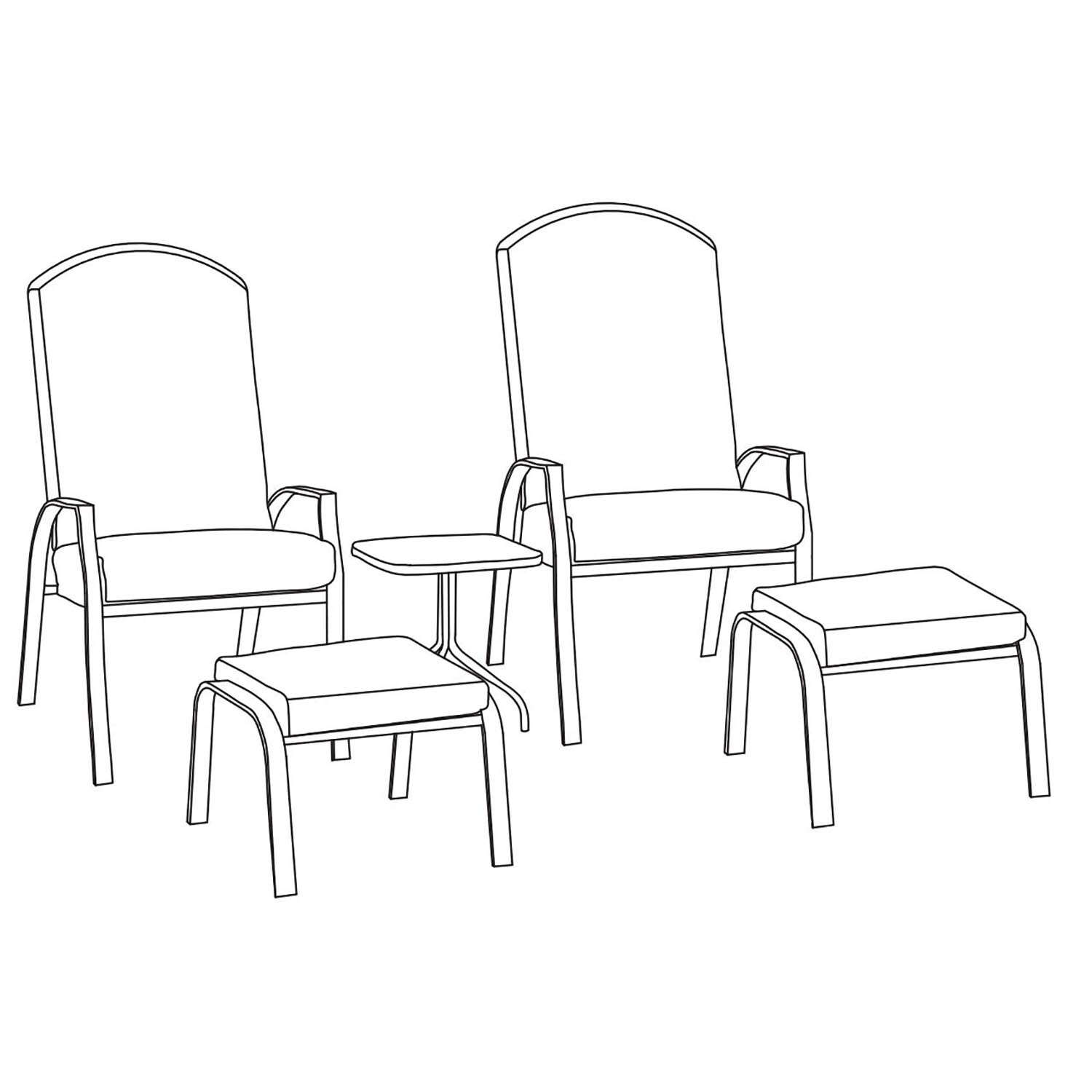 Malay Riviera Steel 2 Seater Bistro Set with Footstools Sage Image 8