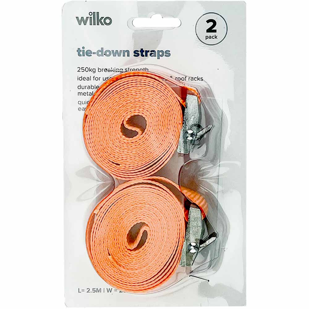 Wilko Tie Down Straps 25mm x 5m 2 Pack Image 3