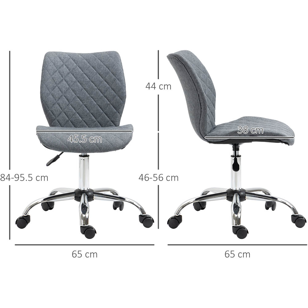 Portland Grey Linen Swivel Office Chair Image 7