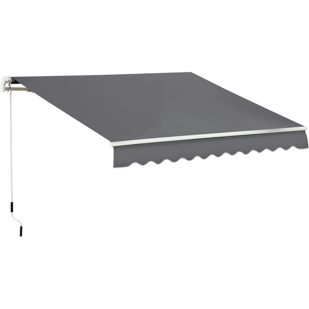 Outsunny Grey Retractable Manual Awning 4 x 2.5m Image 2