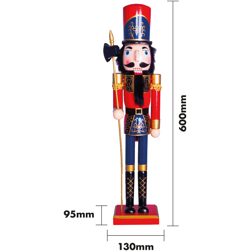 St Helens Red and Blue Christmas Nutcracker with Sceptre Image 4