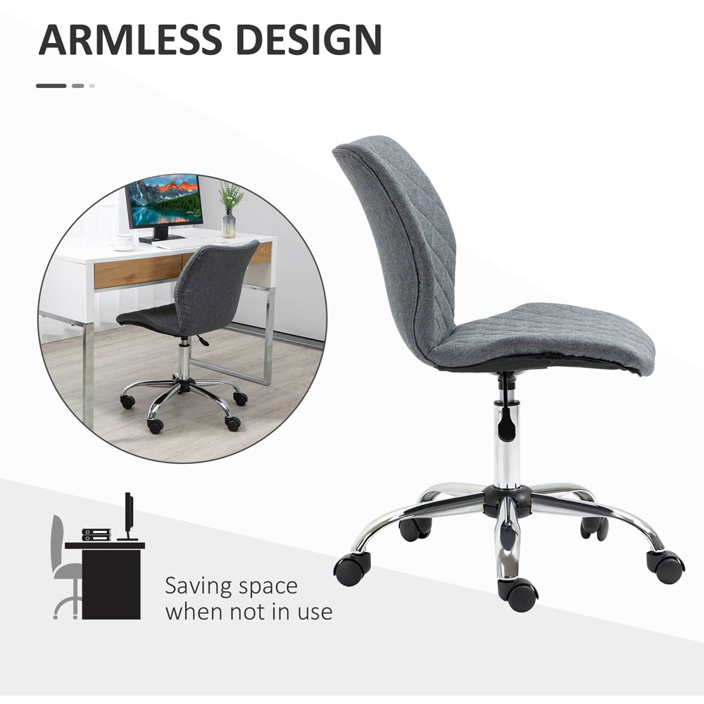 Portland Grey Linen Swivel Office Chair Image 4