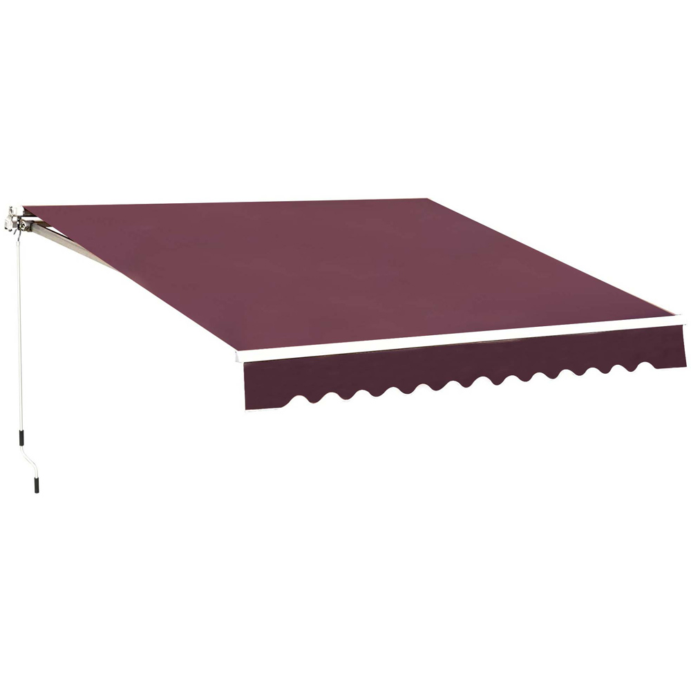 Outsunny Red Manual Retractable Awning 3 x 2.5m Image 2