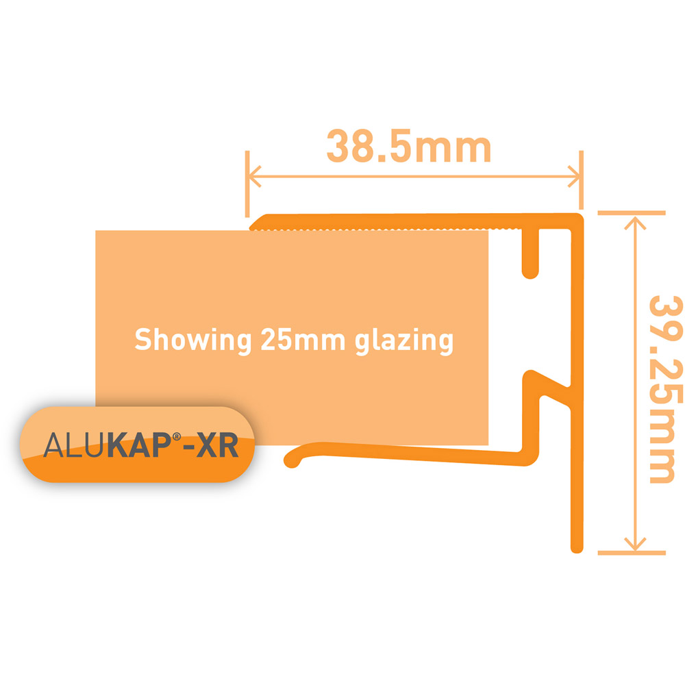 Alukap-XR 25mm White End Stop Bar 3m Image 3