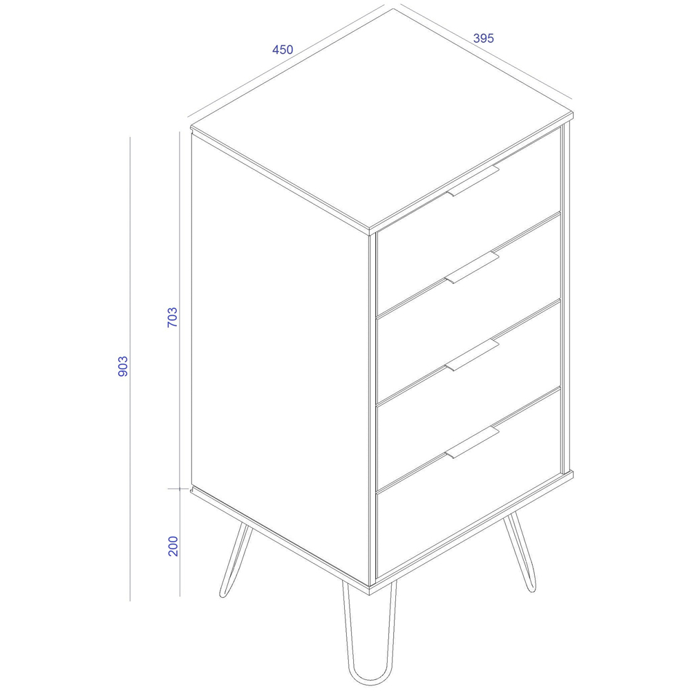 Core Products Augusta White 4 Drawer Narrow Chest of Drawers Image 9