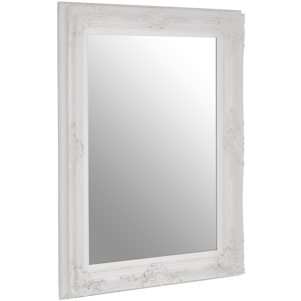 Premier Housewares Baroque Antique White Rectangular Wall Mirror 83 x 113cm Image 2